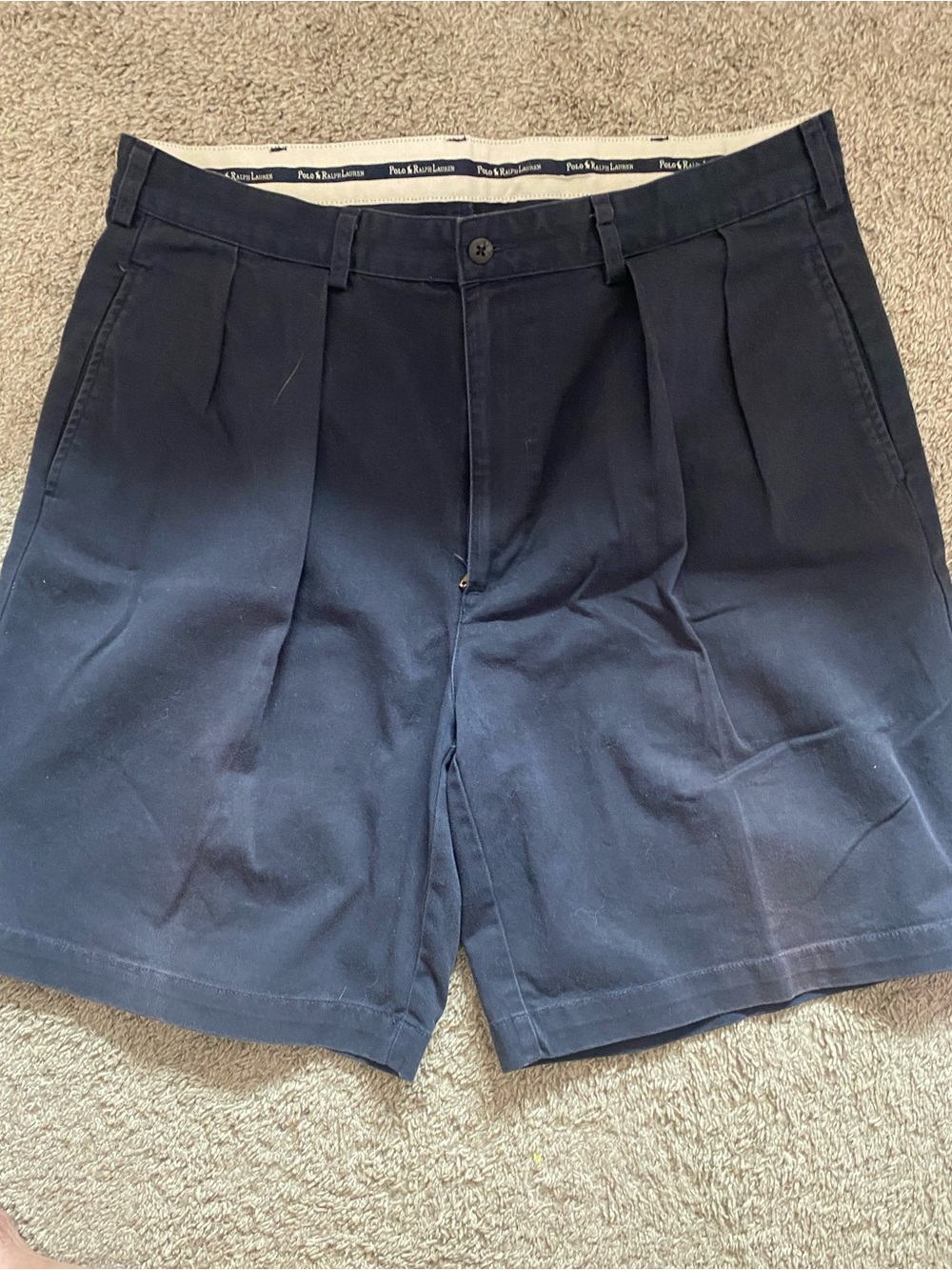Ralph Lauren Men’s Navy Flat-Front Pleated Shorts